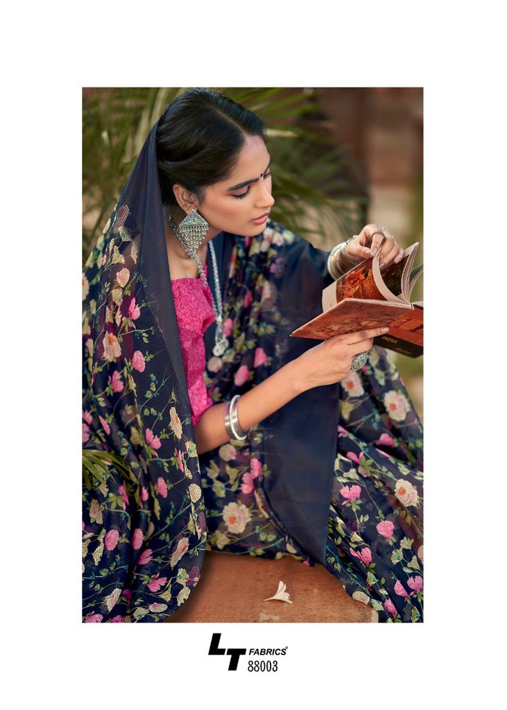 Lt Chitralekha Fancy Ethnic Wear Printed Georgette Designer Saree Collection